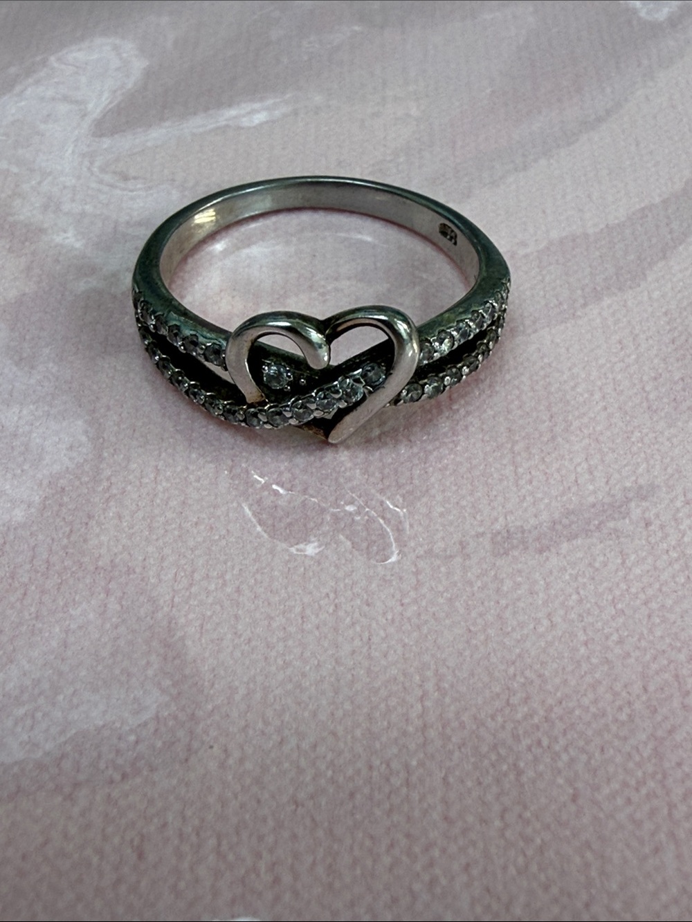 Heart sterling silver ring